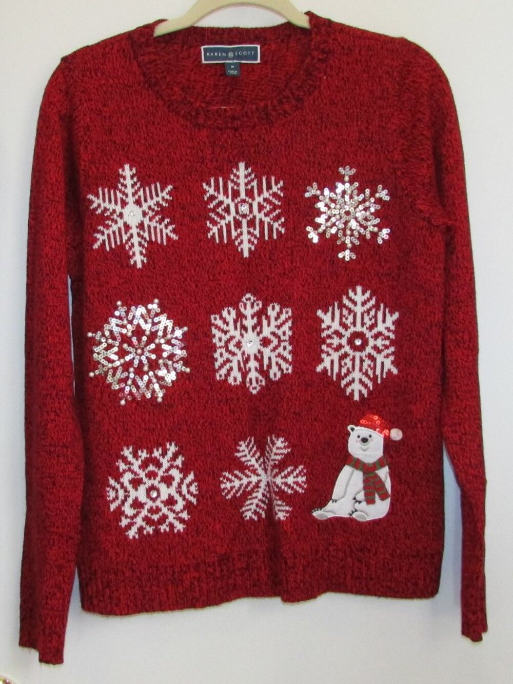 Karen Scott Knit Snowflake Sweater